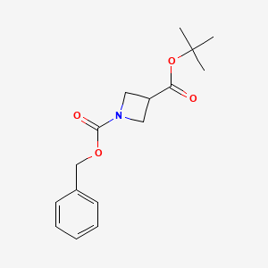 molecular formula C16H21NO4 B1527707 1-Benzyl 3-tert-butyl azetidine-1,3-dicarboxylate CAS No. 1236144-51-6