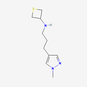 molecular formula C10H17N3S B15277132 N-(3-(1-Methyl-1H-pyrazol-4-yl)propyl)thietan-3-amine 