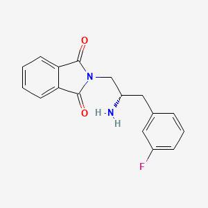 molecular formula C17H15FN2O2 B1527714 (S)-2-(2-amino-3-(3-fluorophenyl)propyl)isoindoline-1,3-dione CAS No. 943325-38-0