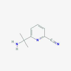 molecular formula C9H11N3 B1527718 6-(2-Aminopropan-2-yl)picolinonitrile CAS No. 1192356-37-8
