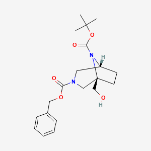 molecular formula C20H28N2O5 B15277187 Rel-3-benzyl 8-(tert-butyl) (1R,5R)-1-(hydroxymethyl)-3,8-diazabicyclo[3.2.1]octane-3,8-dicarboxylate 
