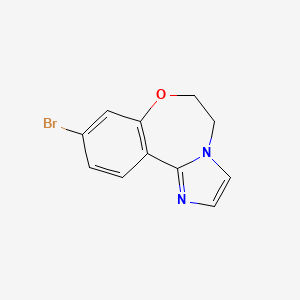 molecular formula C11H9BrN2O B1527725 9-BROMO-5,6-DIHYDROBENZO[F]IMIDAZO[1,2-D][1,4]OXAZEPINE CAS No. 1282516-67-9