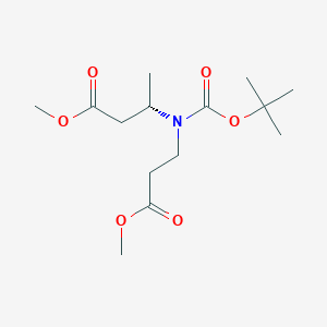 molecular formula C14H25NO6 B15277256 Methyl (S)-3-((tert-butoxycarbonyl)(3-methoxy-3-oxopropyl)amino)butanoate 