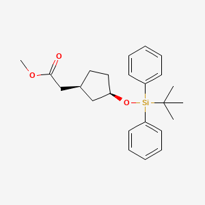 molecular formula C24H32O3Si B15277325 Methyl 2-((1S,3R)-3-((tert-butyldiphenylsilyl)oxy)cyclopentyl)acetate 