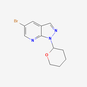 molecular formula C11H12BrN3O B1527738 5-bromo-1-(tetrahydro-2H-pyran-2-yl)-1H-pyrazolo[3,4-b]pyridine CAS No. 1256957-72-8