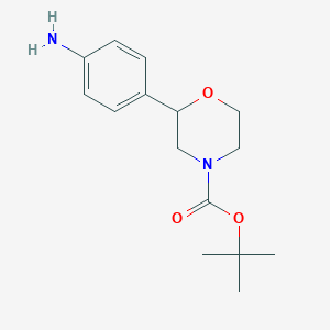 molecular formula C15H22N2O3 B1527739 Tert-butyl 2-(4-aminophenyl)morpholine-4-carboxylate CAS No. 1002726-96-6