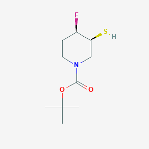 molecular formula C10H18FNO2S B15277454 tert-Butyl (3S,4R)-4-fluoro-3-mercaptopiperidine-1-carboxylate 