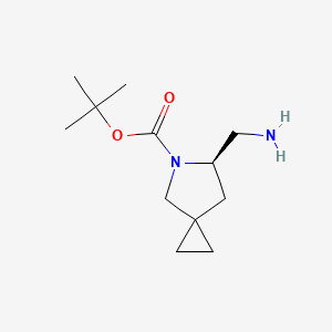 molecular formula C12H22N2O2 B15277486 tert-Butyl (R)-6-(aminomethyl)-5-azaspiro[2.4]heptane-5-carboxylate 