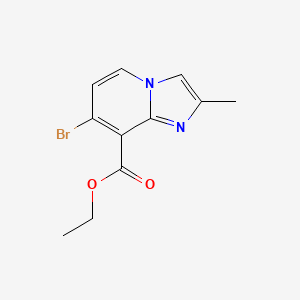 molecular formula C11H11BrN2O2 B15277750 Ethyl 7-bromo-2-methylimidazo[1,2-a]pyridine-8-carboxylate 