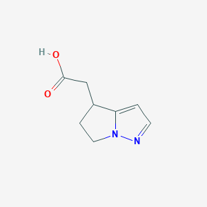 molecular formula C8H10N2O2 B15277975 2-(5,6-Dihydro-4H-pyrrolo[1,2-b]pyrazol-4-yl)acetic acid 