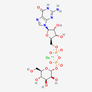 molecular formula C16H23BaN5O16P2 B15278097 GUanosine 5-(trihydrogen diphosphate), P-alpha-D-mannopyranosyl ester, xbarium salt 