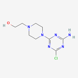 molecular formula C9H15ClN6O B1527810 2-[4-(4-Amino-6-chloro-1,3,5-triazin-2-YL)-1-piperazinyl]-1-ethanol CAS No. 1220016-94-3