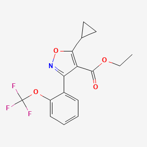 molecular formula C16H14F3NO4 B15278142 Ethyl 5-cyclopropyl-3-(2-(trifluoromethoxy)phenyl)isoxazole-4-carboxylate 
