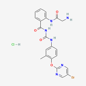 molecular formula C21H20BrClN6O4 B15278182 Glycylaminophenylbenzoylurea (HCl salt) 
