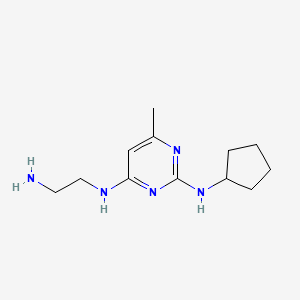 molecular formula C12H21N5 B15278397 N4-(2-aminoethyl)-N2-cyclopentyl-6-methylpyrimidine-2,4-diamine 