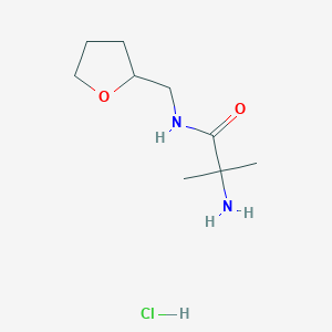molecular formula C9H19ClN2O2 B1527841 2-Amino-2-methyl-N-(tetrahydro-2-furanylmethyl)-propanamide hydrochloride CAS No. 1220017-20-8
