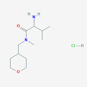 molecular formula C12H25ClN2O2 B1527842 2-Amino-N,3-dimethyl-N-(tetrahydro-2H-pyran-4-ylmethyl)butanamide hydrochloride CAS No. 1236267-46-1