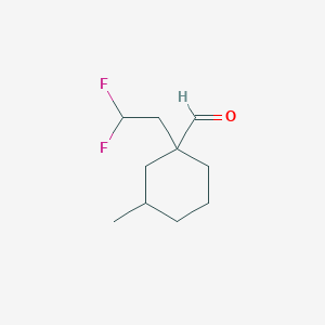 molecular formula C10H16F2O B15278501 1-(2,2-Difluoroethyl)-3-methylcyclohexane-1-carbaldehyde 