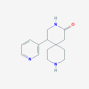 molecular formula C14H19N3O B15278521 5-(Pyridin-3-yl)-3,9-diazaspiro[5.5]undecan-2-one 