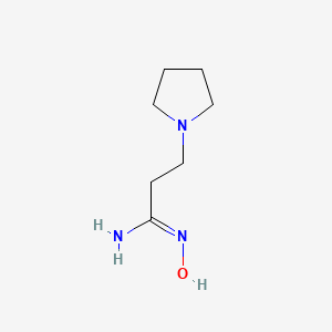 molecular formula C7H15N3O B15278544 N'-Hydroxy-3-(pyrrolidin-1-yl)propanimidamide 