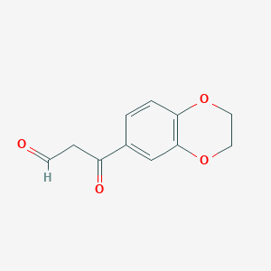 molecular formula C11H10O4 B15278593 3-(2,3-Dihydro-1,4-benzodioxin-6-yl)-3-oxopropanal 