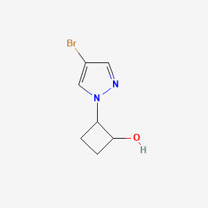 molecular formula C7H9BrN2O B15278619 2-(4-Bromo-1H-pyrazol-1-yl)cyclobutan-1-ol 