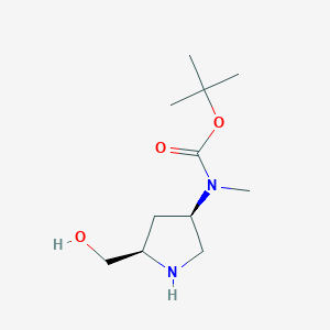 molecular formula C11H22N2O3 B15278661 tert-Butyl ((3R,5R)-5-(hydroxymethyl)pyrrolidin-3-yl)(methyl)carbamate 