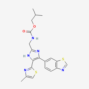 molecular formula C20H21N5O2S2 B15278684 Isobutyl ((5-(benzo[d]thiazol-6-yl)-4-(4-methylthiazol-2-yl)-1H-imidazol-2-yl)methyl)carbamate 