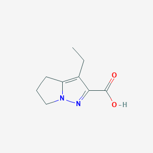 molecular formula C9H12N2O2 B15278750 3-Ethyl-5,6-dihydro-4H-pyrrolo[1,2-b]pyrazole-2-carboxylic acid 