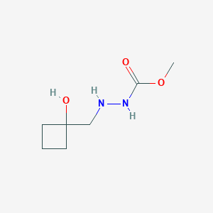 molecular formula C7H14N2O3 B15278786 N'-[(1-hydroxycyclobutyl)methyl]methoxycarbohydrazide 