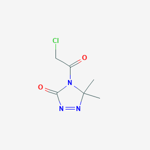 molecular formula C6H8ClN3O2 B152788 4-(Chloroacetyl)-5,5-dimethyl-4,5-dihydro-3H-1,2,4-triazol-3-one CAS No. 130138-03-3