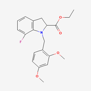 molecular formula C20H22FNO4 B15278862 Ethyl 1-(2,4-dimethoxybenzyl)-7-fluoroindoline-2-carboxylate 