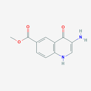 molecular formula C11H10N2O3 B15278866 Methyl 3-amino-4-hydroxyquinoline-6-carboxylate 