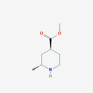 molecular formula C8H15NO2 B15278920 Rel-methyl (2R,4S)-2-methylpiperidine-4-carboxylate 
