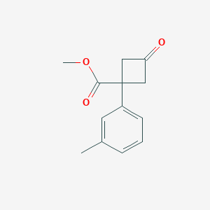 molecular formula C13H14O3 B15278936 Methyl 1-(3-methylphenyl)-3-oxocyclobutane-1-carboxylate 