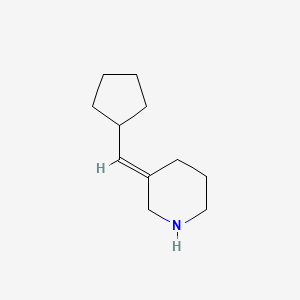 molecular formula C11H19N B15278940 3-(Cyclopentylmethylene)piperidine 