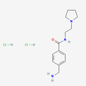 molecular formula C14H23Cl2N3O B1527907 4-(aminomethyl)-N-[2-(pyrrolidin-1-yl)ethyl]benzamide dihydrochloride CAS No. 1028338-62-6