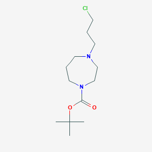 molecular formula C13H25ClN2O2 B15279120 Tert-butyl 4-(3-chloropropyl)-1,4-diazepane-1-carboxylate 