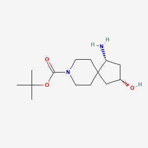 molecular formula C14H26N2O3 B15279129 tert-Butyl (1R,3R)-1-amino-3-hydroxy-8-azaspiro[4.5]decane-8-carboxylate 