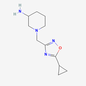 1-[(5-Cyclopropyl-1,2,4-oxadiazol-3-yl)methyl]piperidin-3-amine