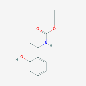 molecular formula C14H21NO3 B1527918 tert-butyl N-[1-(2-hydroxyphenyl)propyl]carbamate CAS No. 1311313-68-4