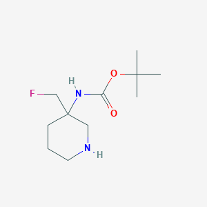 molecular formula C11H21FN2O2 B15279197 tert-Butyl (3-(fluoromethyl)piperidin-3-yl)carbamate 