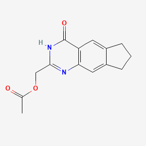 molecular formula C14H14N2O3 B15279211 (4-Oxo-4,6,7,8-tetrahydro-3H-cyclopenta[g]quinazolin-2-yl)methyl acetate 