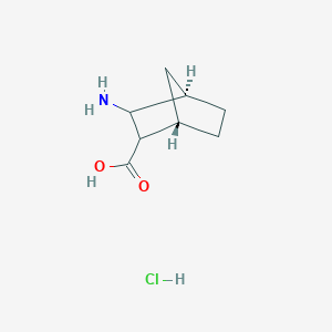molecular formula C8H14ClNO2 B15279240 Rel-(1S,4R)-3-aminobicyclo[2.2.1]heptane-2-carboxylic acid hydrochloride 