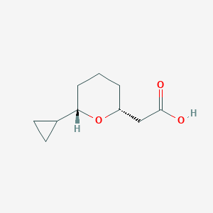 molecular formula C10H16O3 B15279251 Rel-2-((2R,6S)-6-cyclopropyltetrahydro-2H-pyran-2-yl)acetic acid 