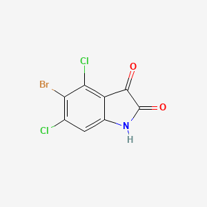 molecular formula C8H2BrCl2NO2 B15279303 5-Bromo-4,6-dichloro-indoline-2,3-dione 
