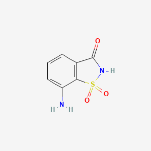 molecular formula C7H6N2O3S B15279339 7-aminobenzo[d]isothiazol-3(2H)-one 1,1-dioxide 