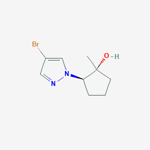 molecular formula C9H13BrN2O B15279422 Rel-(1R,2R)-2-(4-bromo-1H-pyrazol-1-yl)-1-methylcyclopentan-1-ol 