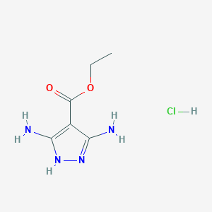 molecular formula C6H11ClN4O2 B15279423 Ethyl 3,5-diamino-1H-pyrazole-4-carboxylate hydrochloride 