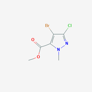 molecular formula C6H6BrClN2O2 B15279435 Methyl 4-bromo-3-chloro-1-methyl-1H-pyrazole-5-carboxylate 